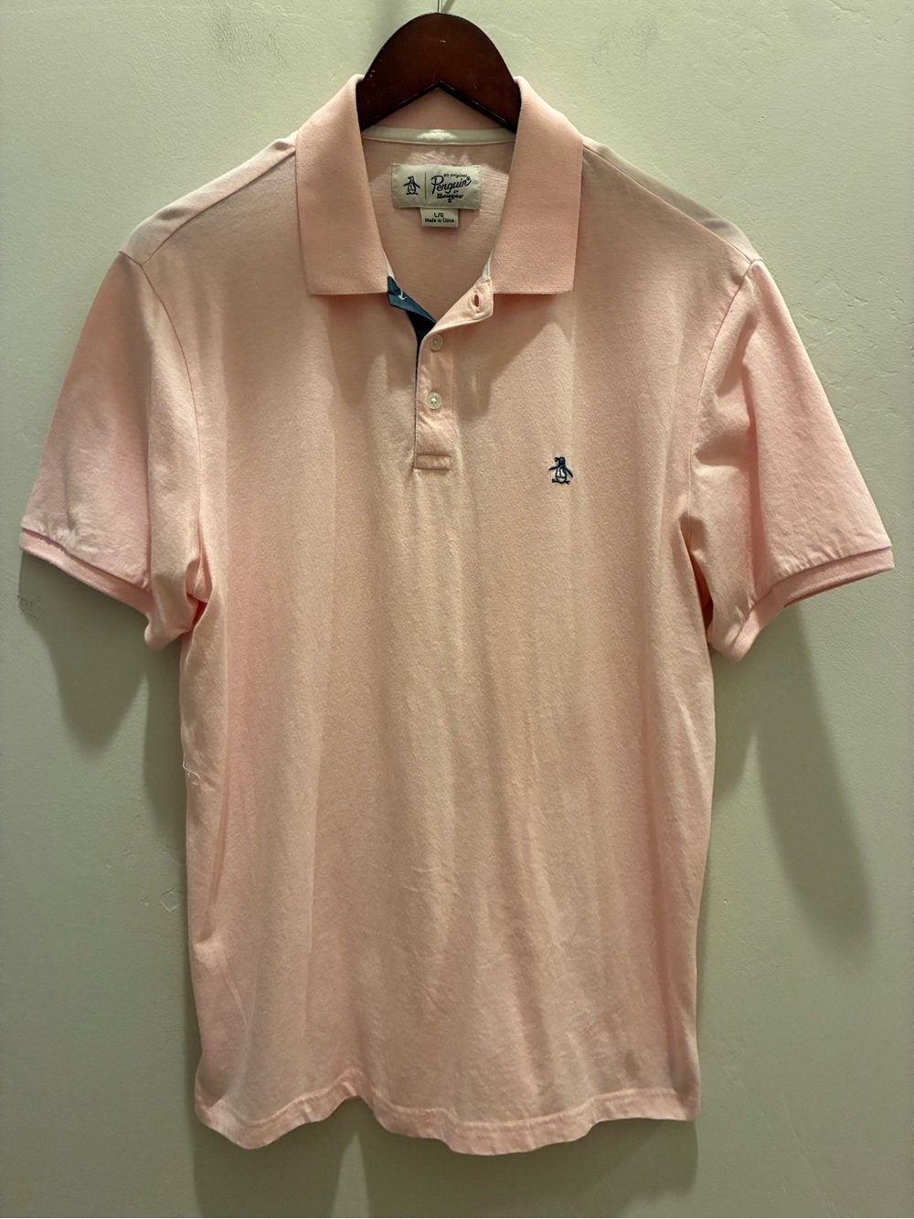 Original Penguin Men's Classic Pink Polo Shirt Size Large